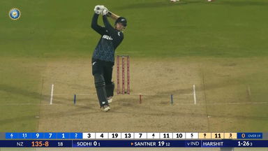 IND vs NZ 2026, 3rd T20I: Mitchell Santner Six