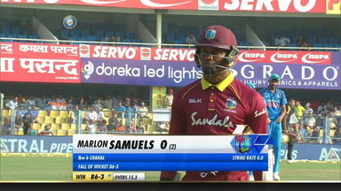 IND vs WI 2018, 1st ODI: Marlon Samuels Wicket