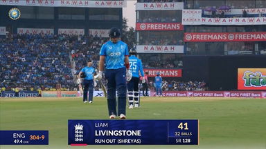 IND vs ENG 2025, 2nd ODI: Liam Livingstone Wicket