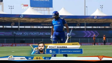 M17: MI vs SRH – Rohit Sharma Wicket