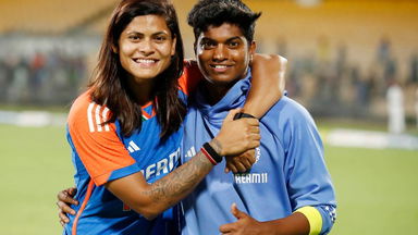 Radha Yadav in conversation with Player of the series Pooja Vastrakar