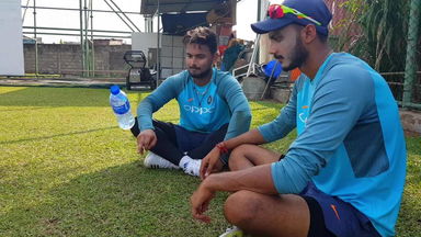 Rishabh Pant & Axar Patel take the Bottle Flip Challenge