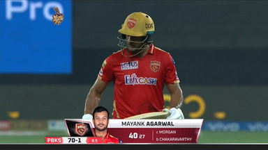 M45: KKR vs PBKS – Mayank Agarwal Wicket