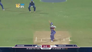 M28: MI vs RPS – Ajinkya Rahane Six