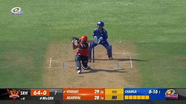 M69: MI vs SRH –  Vivrant Sharma  Six