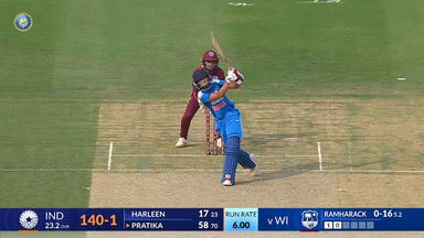 IND-W vs WI-W 2024, 2nd ODI: Pratika Rawal Six