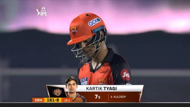 M50: DC vs SRH – Kartik Tyagi Wicket