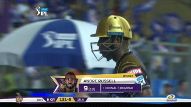 M37: MI vs KKR – Andre Russell Wicket