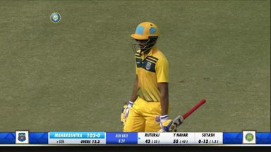 Deepraj Gaonkar's brilliant direct-hit to run out Ruturaj Gaikwad