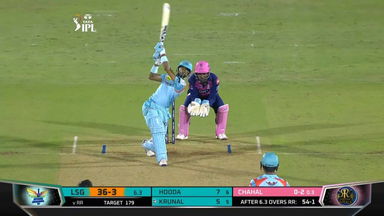 M63: LSG vs RR – Krunal Pandya Six
