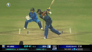 IND vs SL 2023, 3RD T20I: Dasun Shanaka  Six