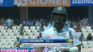 IND vs BAN 2017 - 1st Test Day 5 : Sabbir Rahman Wicket
