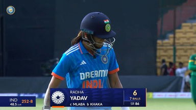 IND-W vs SA-W 2024, 1st ODI: Radha Yadav Wicket