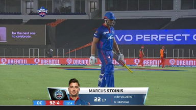 M22: DC vs RCB – Marcus Stoinis Wicket