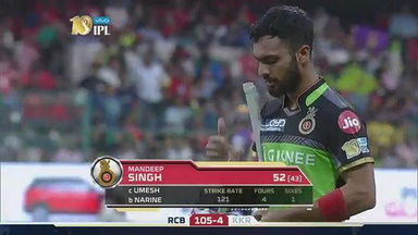 M46: RCB vs KKR – Mandeep Singh Wicket