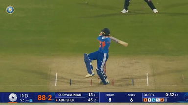 IND vs NZ 2026, 3rd T20I: Abhishek Sharma Six