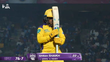 Wicket: Match 20, Delhi Capitals vs UP Warriorz, WPL 2026: Simran Shaikh Wicket