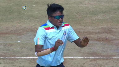 Keerthy James' double-wicket over