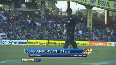 IND vs NZ 2016, 2nd ODI: Corey Anderson Wicket
