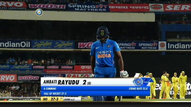 IND vs AUS 2019, 3rd ODI: Ambati Rayudu Wicket