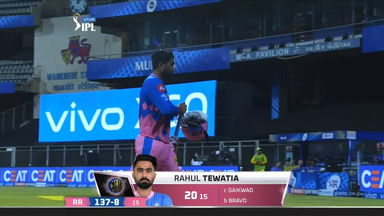 M12: CSK vs RR   – Rahul Tewatia Wicket
