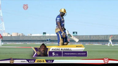 M24: KXIP vs KKR – Andre Russell Wicket