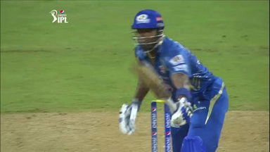 M56: MI vs RR – Kieron Pollard Wicket