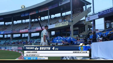 IND vs SA 2019, 1st Test, Day 2: Theunis de Bruyn Wicket