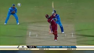 4TH ODI: IND vs WI – Marlon Samuels Six