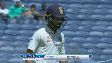 IND vs AUS 2017 - 1st Test Day 2 : Ajinkya Rahane Wicket