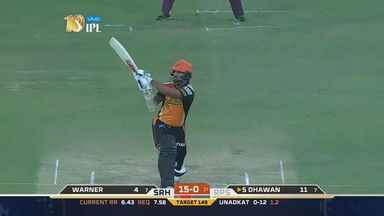 M44: SRH vs RPS – Shikhar Dhawan Six