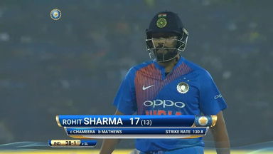 IND vs SL 2017, 1st T20I: Rohit Sharma Wicket