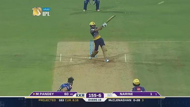 M7: MI vs KKR – Manish Pandey Six