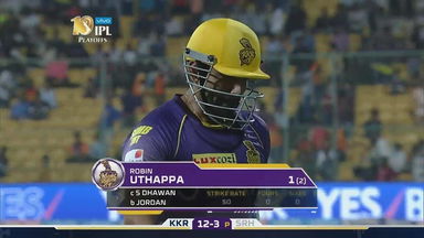 Eliminator: SRH vs KKR – Robin Uthappa Wicket