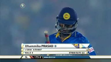 1ST ODI: IND vs SL – Dhammika Prasad Wicket