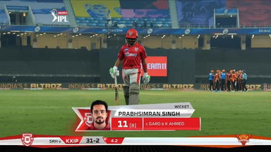 M22: SRH vs KXIP – Simran Singh Wicket