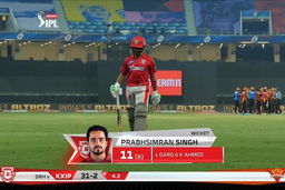 M22: SRH vs KXIP – Simran Singh Wicket