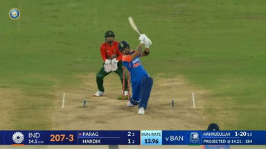 IND vs BAN 2024, 3rd T20I: Riyan Parag Six