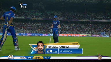 M47: KKR vs MI – Krunal Pandya Wicket