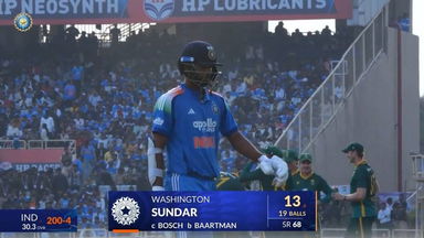 IND vs SA 2025, 1st ODI: Washington Sundar Wicket
