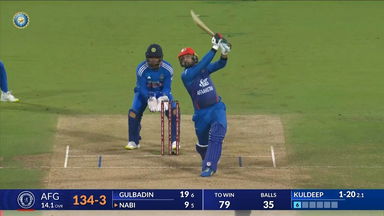 IND vs AFG 2024, 3RD T20I: Mohammad Nabi Six