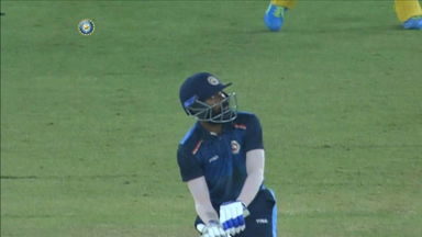 One batsman, two helicopter shots. Which one was better?