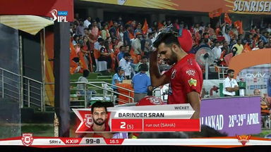 M25: SRH vs KXIP –  Barinder Sran Wicket