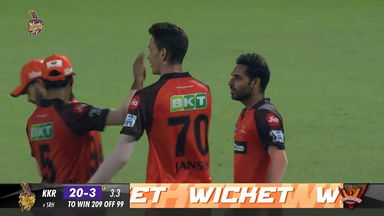 M19: KKR vs SRH – Fall of Wickets