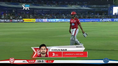 M40: RR vs KXIP – Karun Nair Wicket