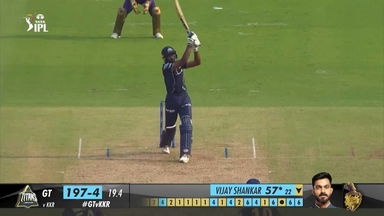 M13: GT vs KKR – Vijay Shankar Six