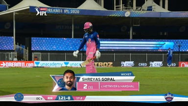 M23: RR vs DC – Shreyas Gopal Wicket