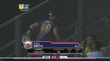 Q1: MI vs RPS – Steve Smith Wicket