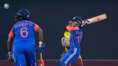 Tonked! Smriti smashes first six of the innings