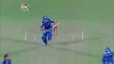 M1: RR vs MI –  Harbhajan Singh Run Out